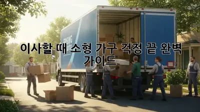 이사할 때, 소형 가구 걱정 끝! 완벽 가이드