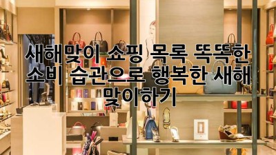새해맞이 쇼핑 목록: 똑똑한 소비 습관으로 행복한 새해 맞이하기