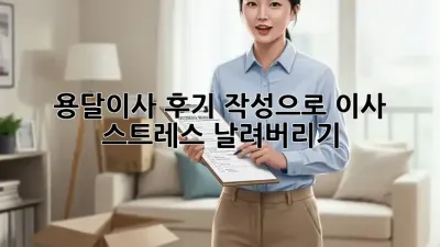 용달이사 후기 작성으로 이사 스트레스 날려버리기!